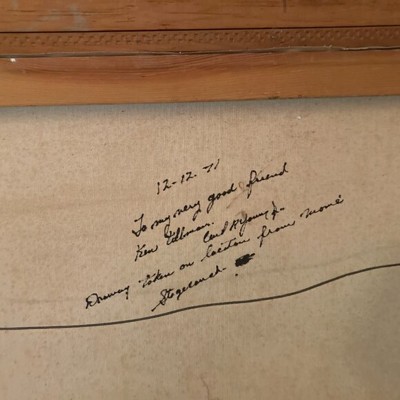 Vintage Oil Painting American Texas Artist Cecil Young Stagecoach Old Wild West - Picture 6 of 6